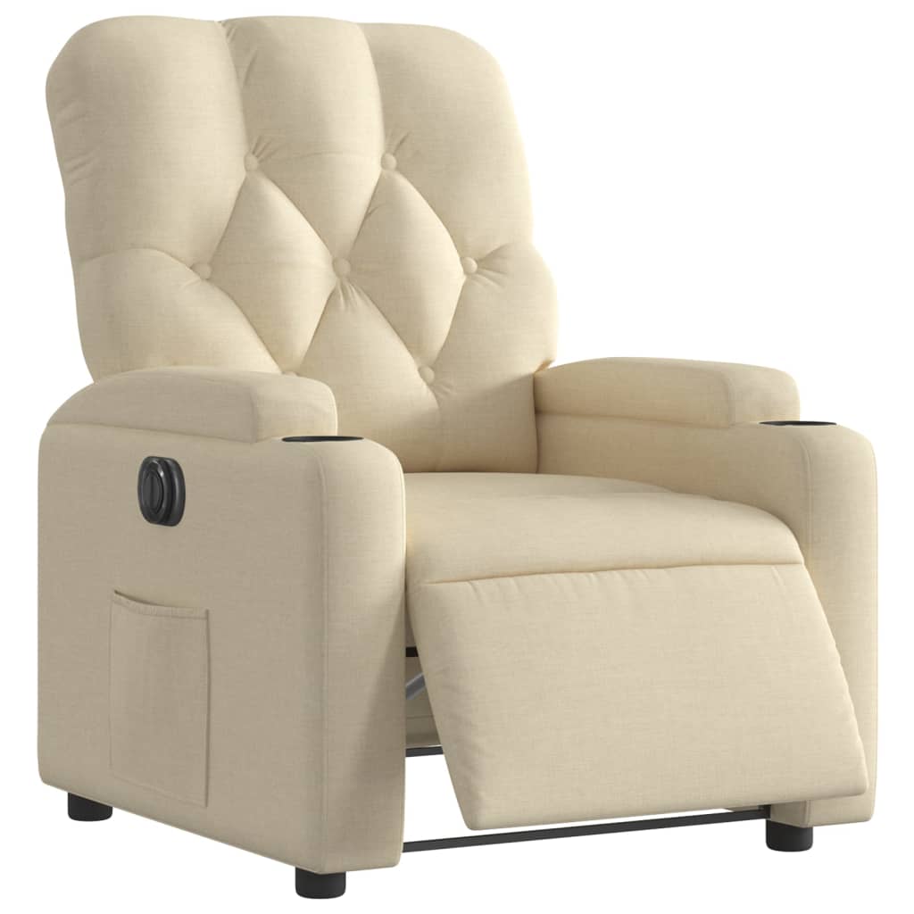 Fauteuil inclinable électrique Crème Tissu - XIOS