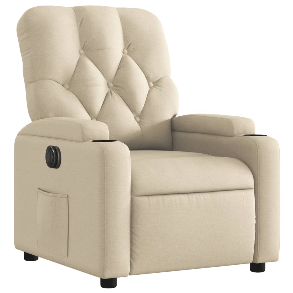 Fauteuil inclinable électrique Crème Tissu - XIOS