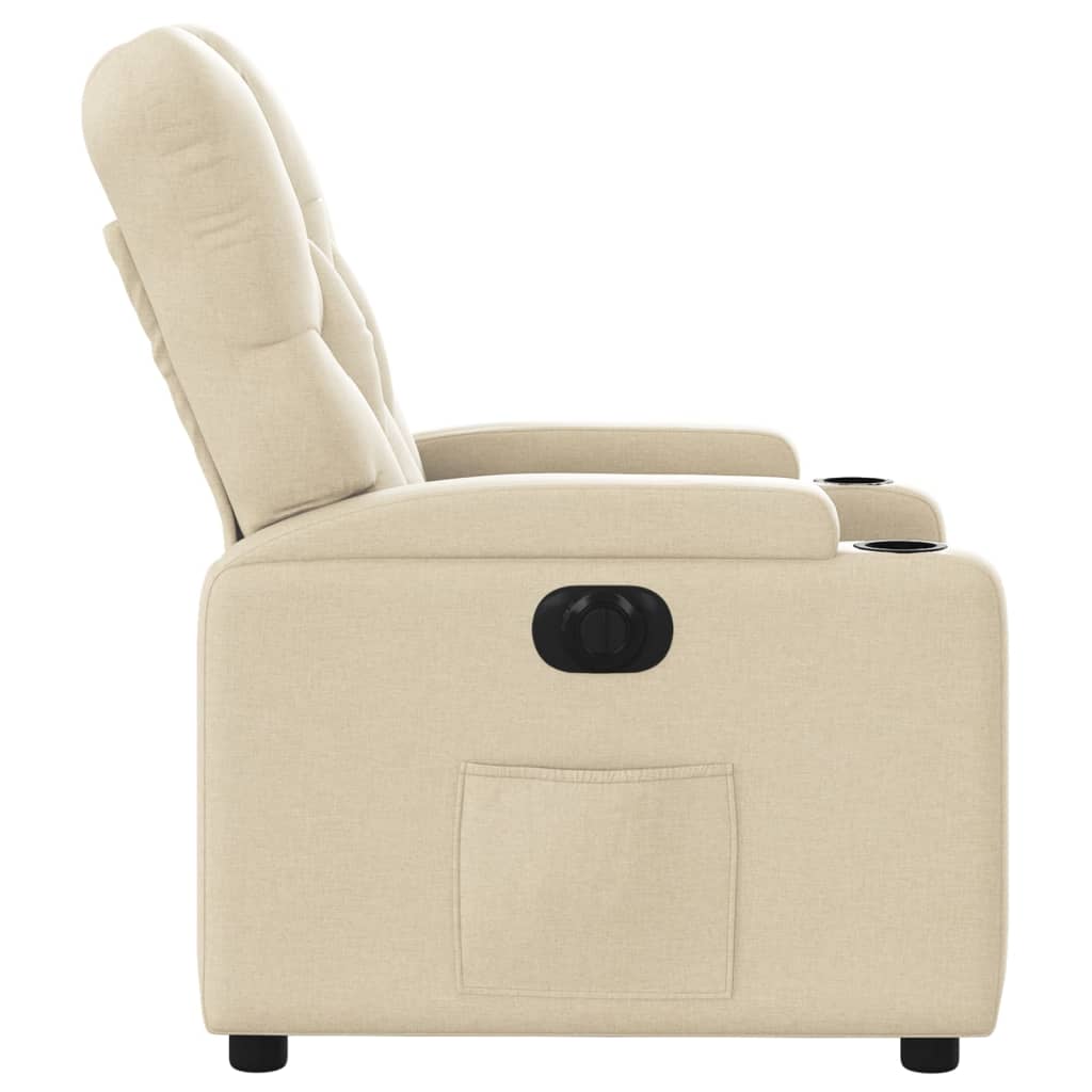 Fauteuil inclinable électrique Crème Tissu - XIOS