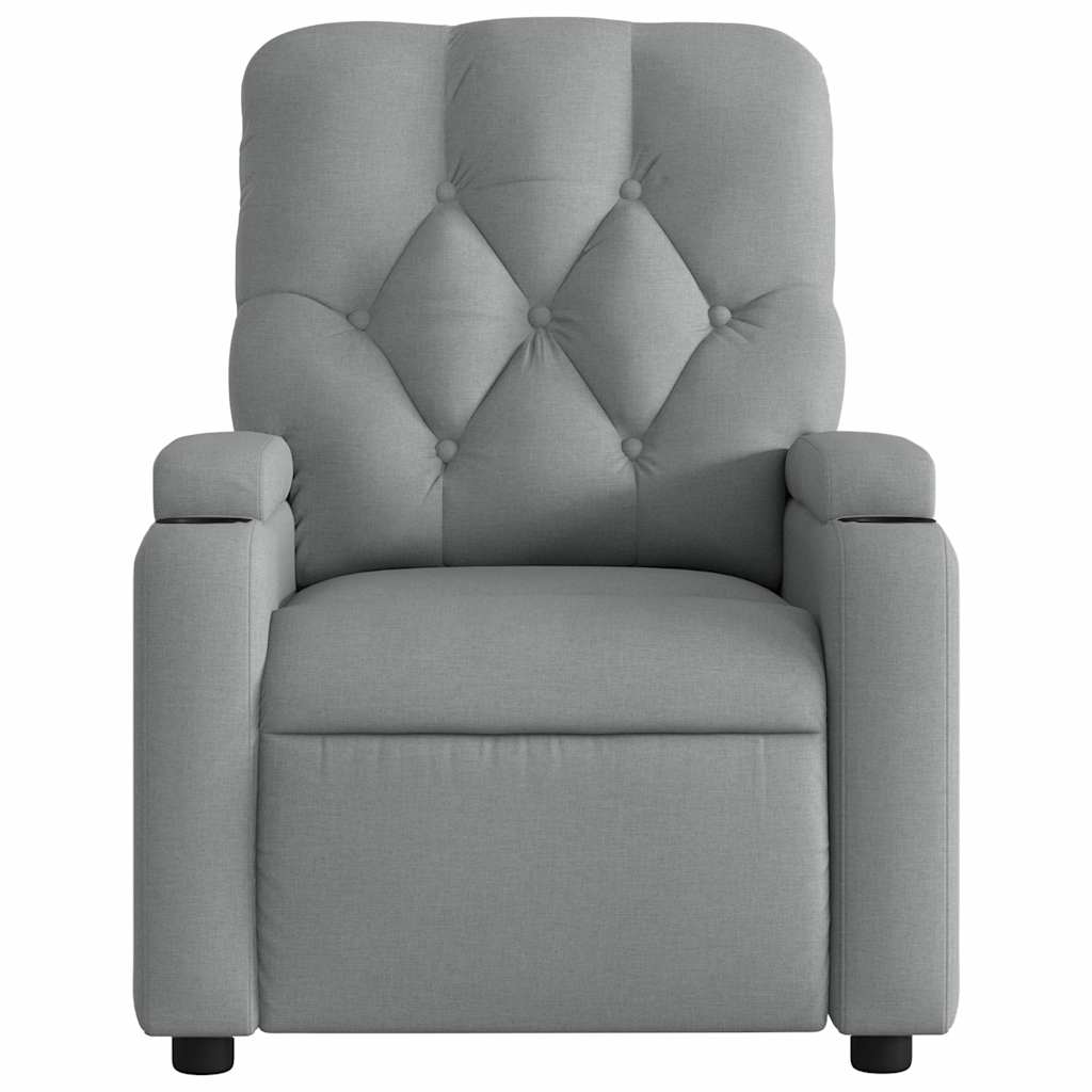 Fauteuil de massage inclinable électrique gris clair tissu - XIOS