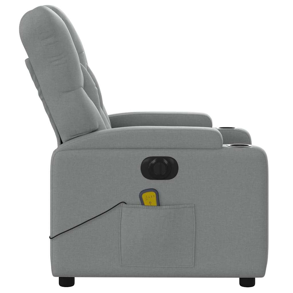 Fauteuil de massage inclinable électrique gris clair tissu - XIOS