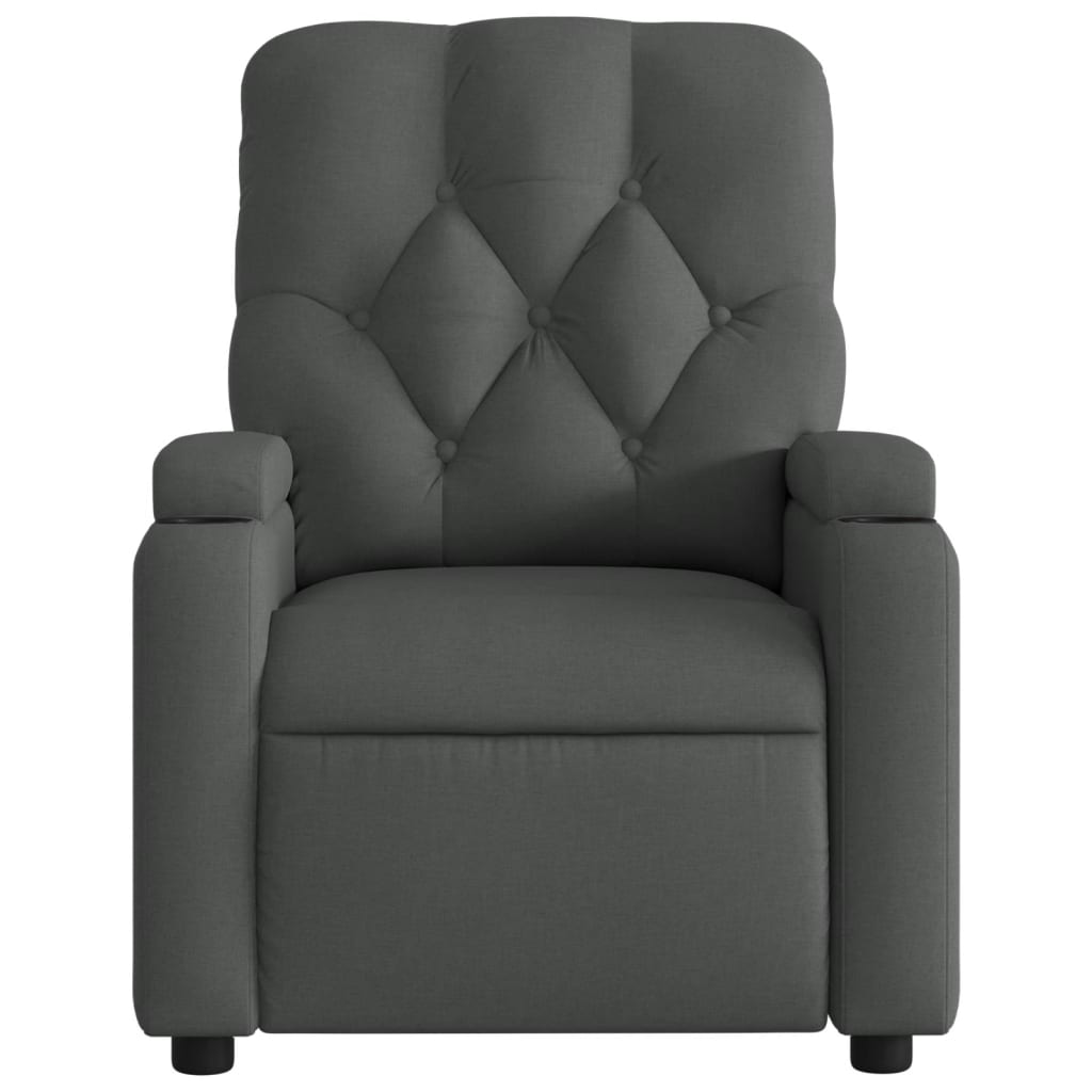 Fauteuil inclinable de massage électrique gris foncé tissu