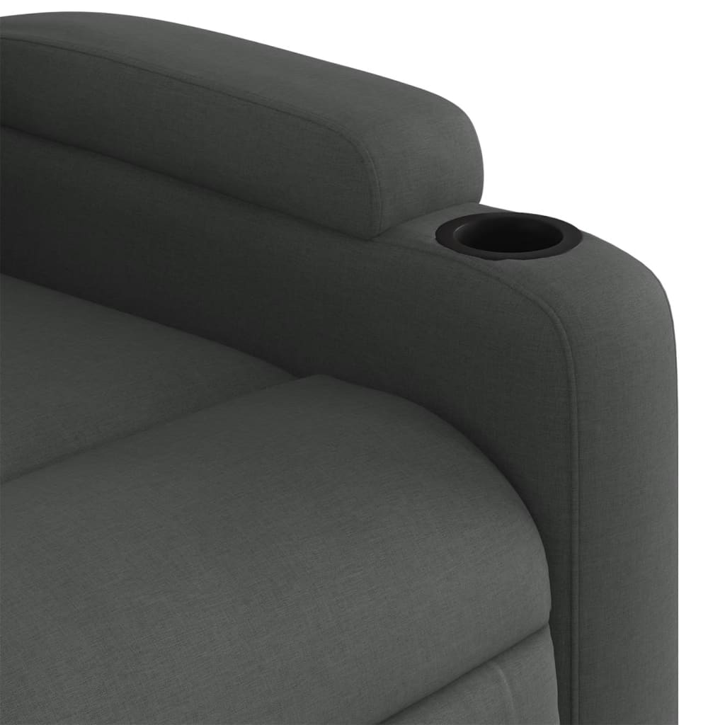 Fauteuil inclinable de massage électrique gris foncé tissu - XIOS