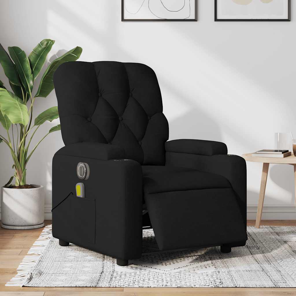 Fauteuil de massage inclinable électrique Noir Tissu - XIOS