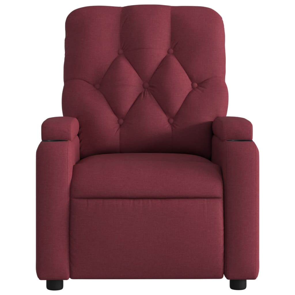 Fauteuil de massage inclinable électrique Rouge bordeaux Tissu - XIOS