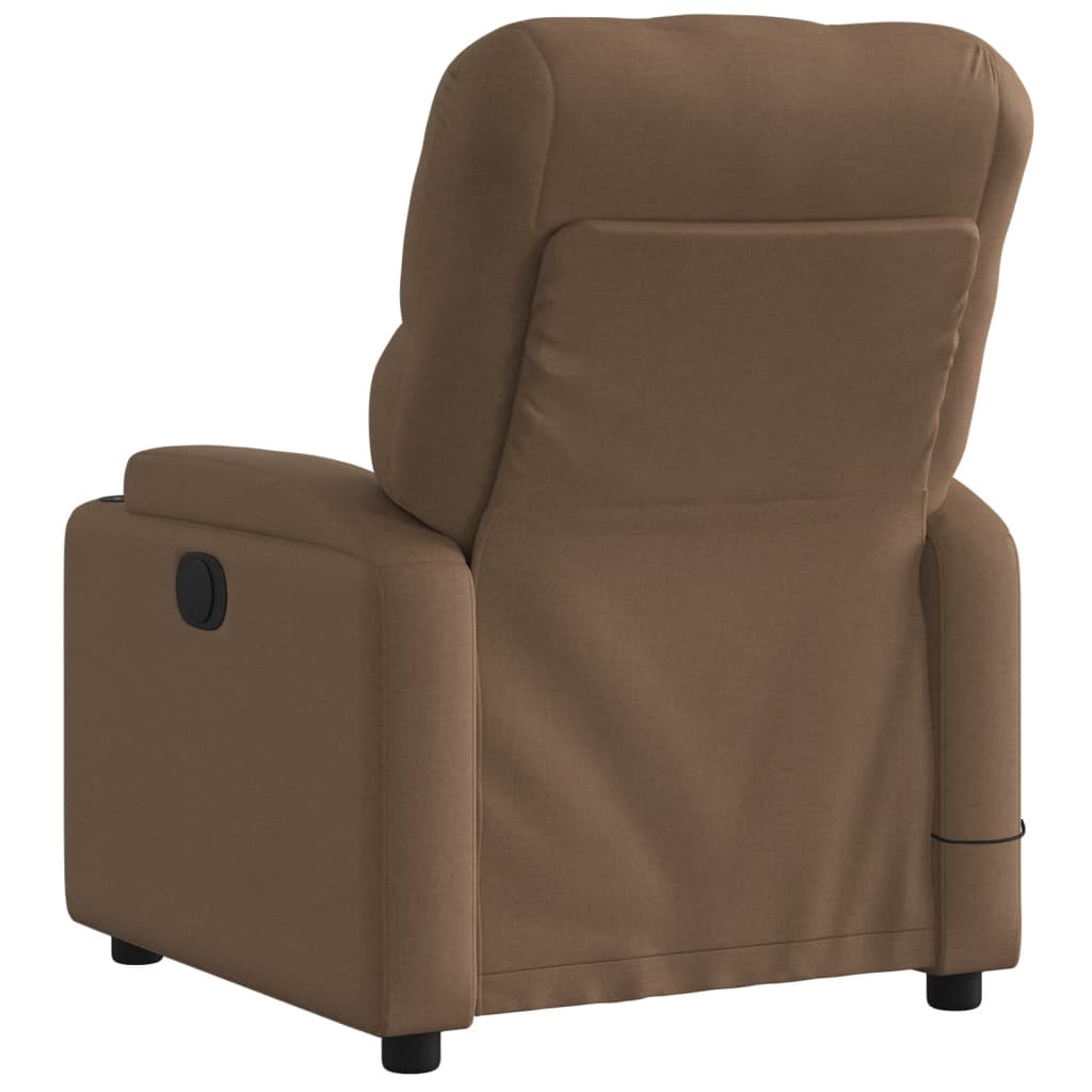 Fauteuil inclinable de massage électrique marron tissu - XIOS
