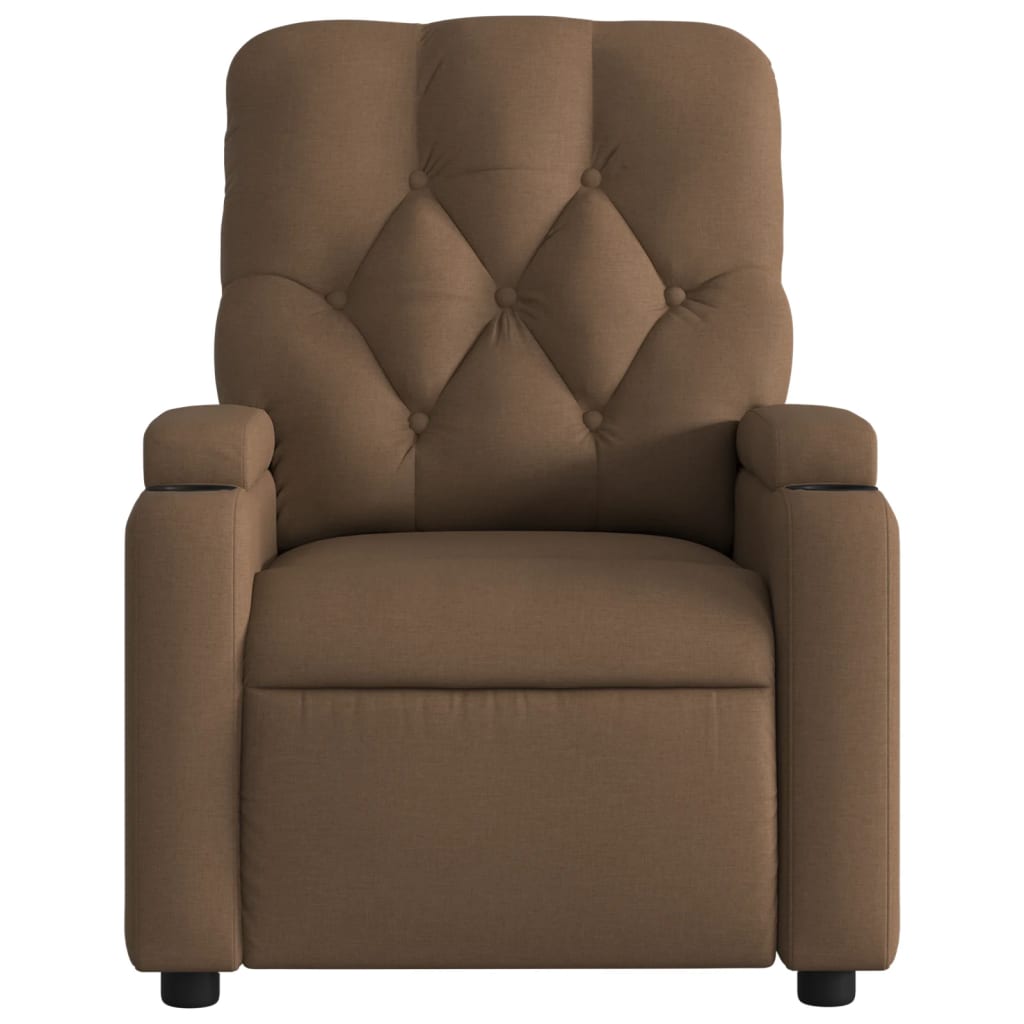 Fauteuil inclinable de massage électrique marron tissu - XIOS