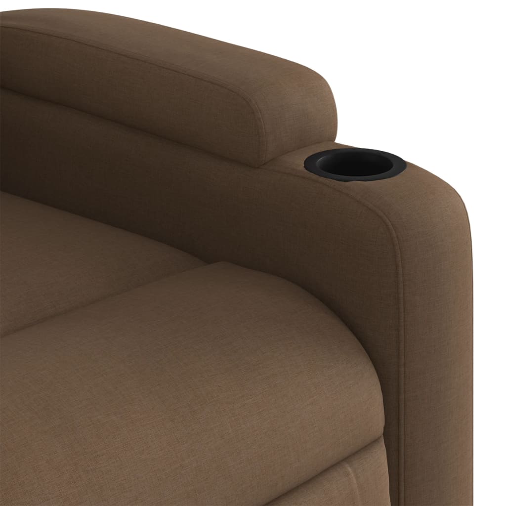 Fauteuil inclinable de massage électrique marron tissu - XIOS