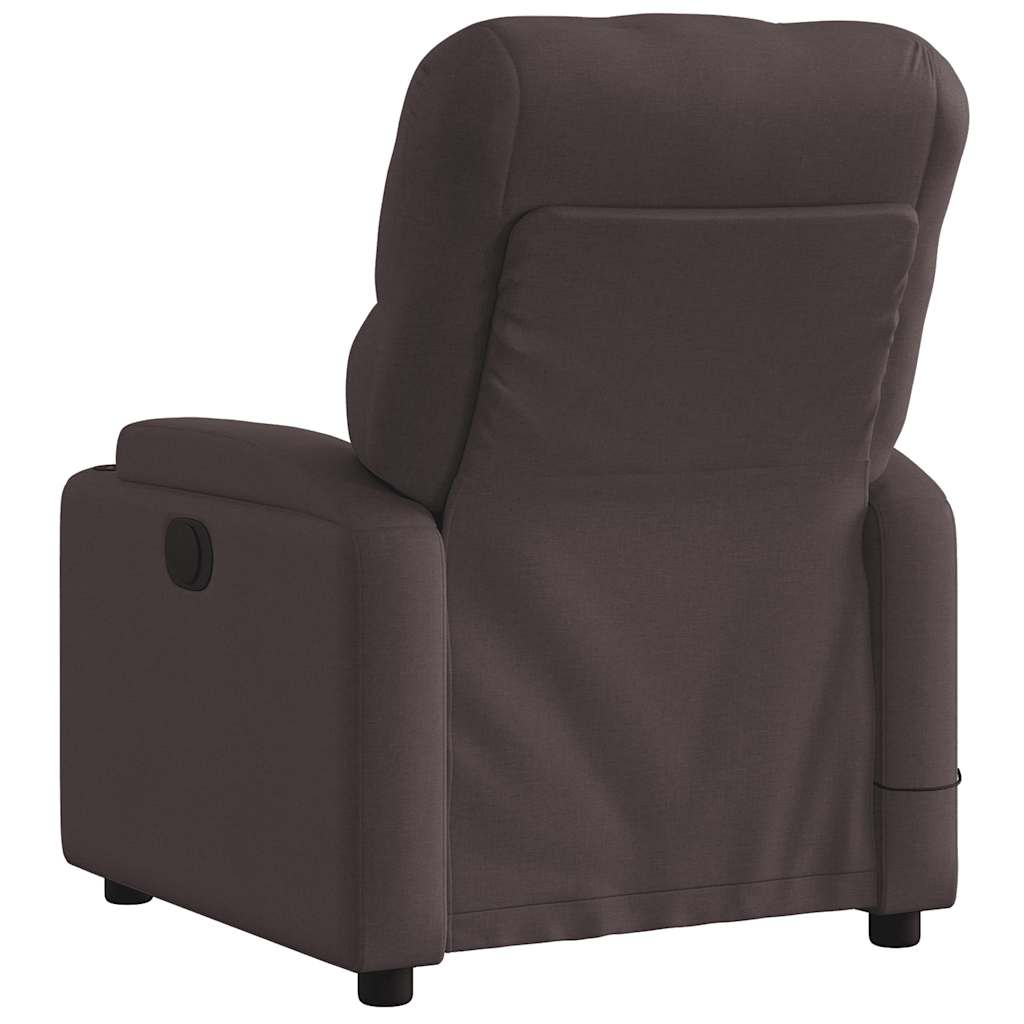 Fauteuil de massage inclinable électrique Marron foncé Tissu