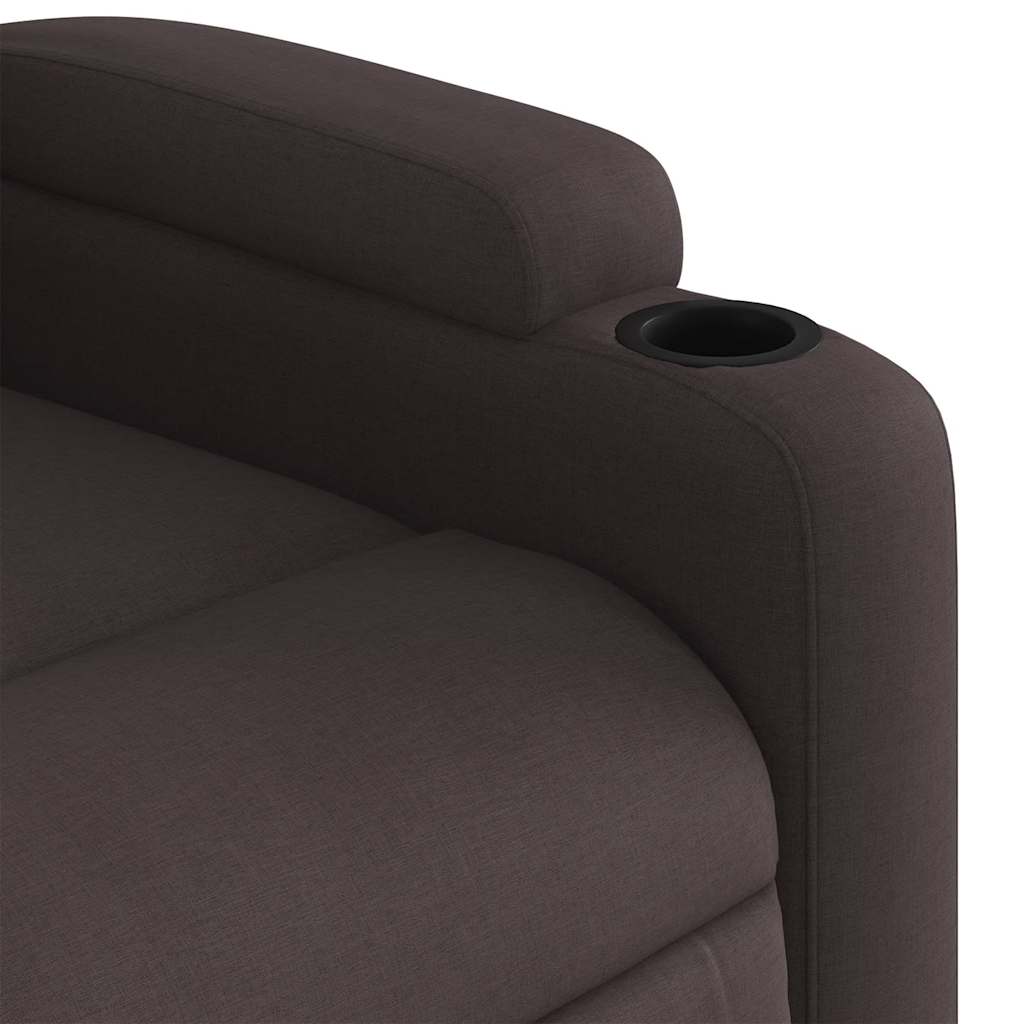 Fauteuil de massage inclinable électrique Marron foncé Tissu - XIOS