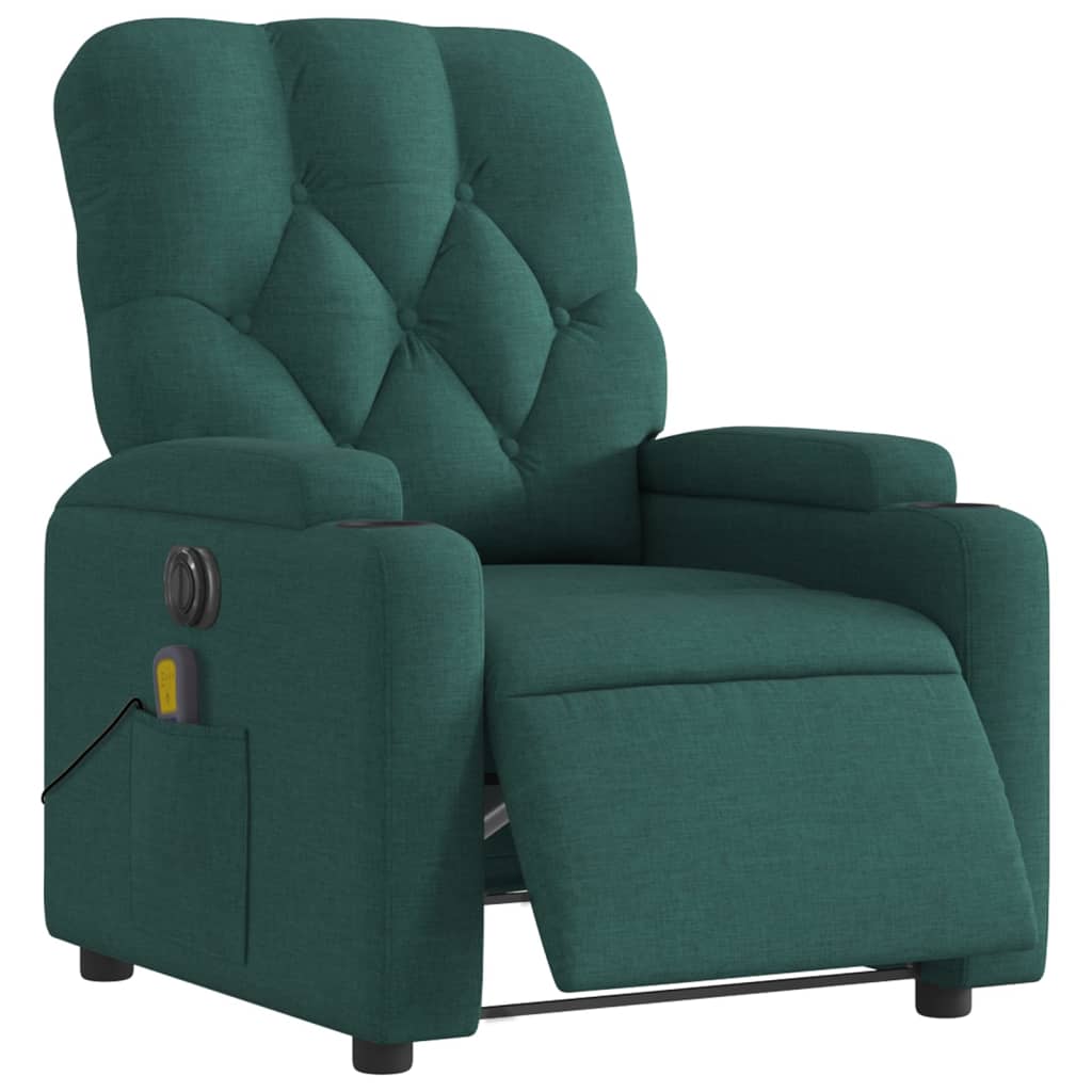 Fauteuil de massage inclinable électrique Vert foncé Tissu - XIOS
