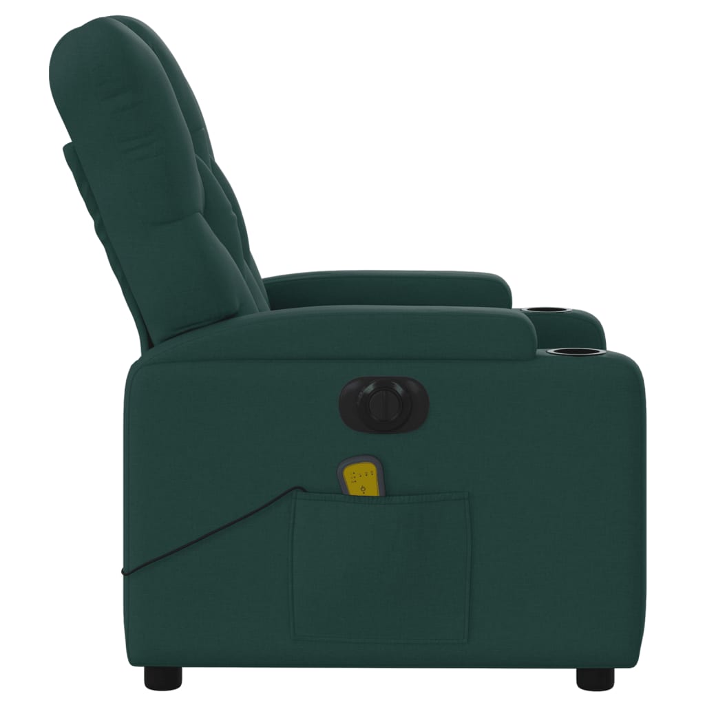 Fauteuil de massage inclinable électrique Vert foncé Tissu - XIOS