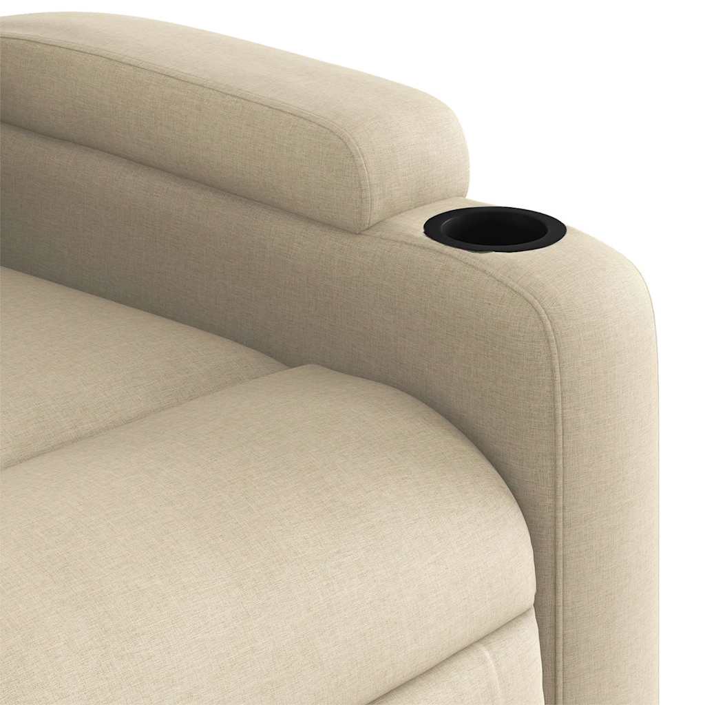 Fauteuil inclinable de massage électrique crème tissu - XIOS