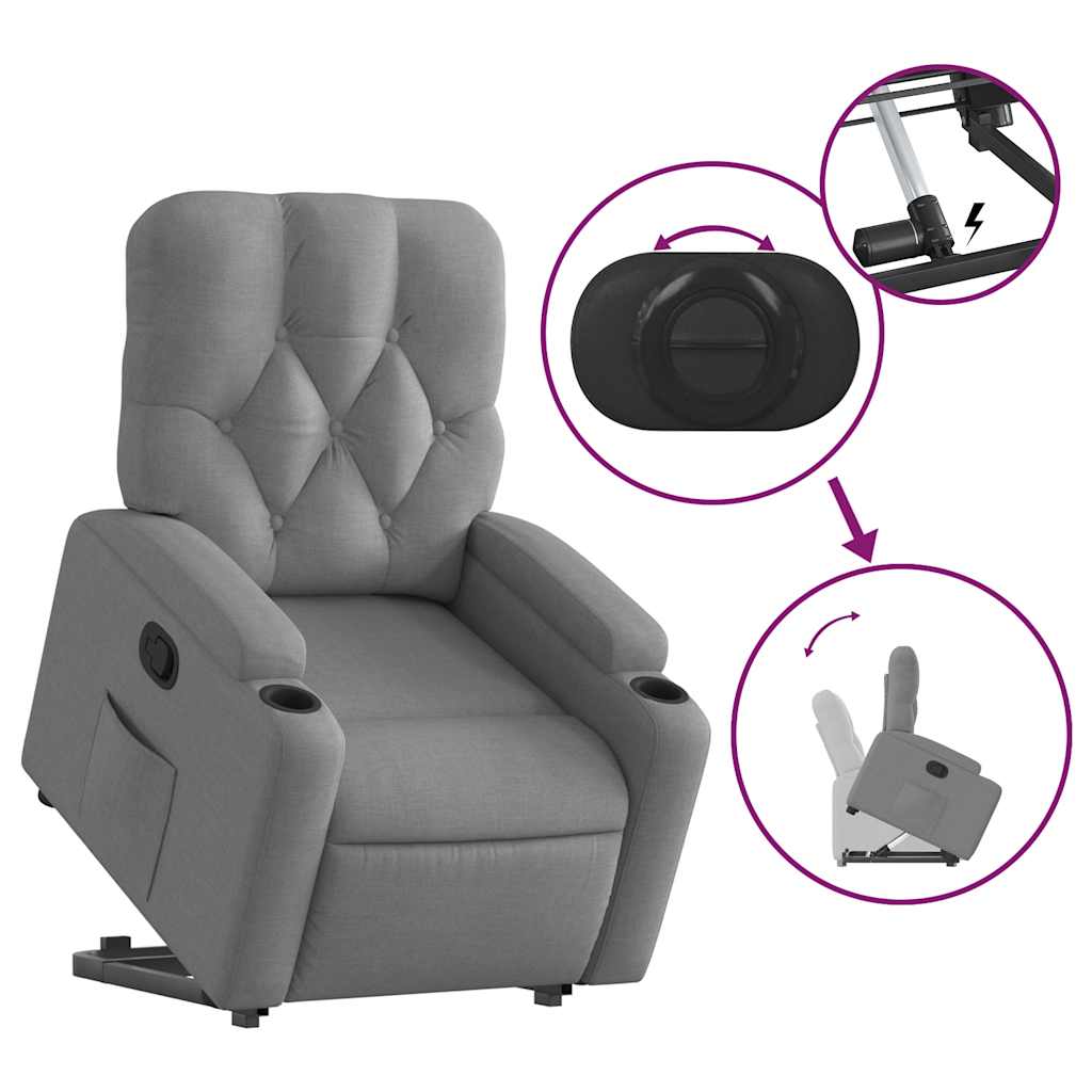 Fauteuil inclinable Gris clair Tissu - XIOS