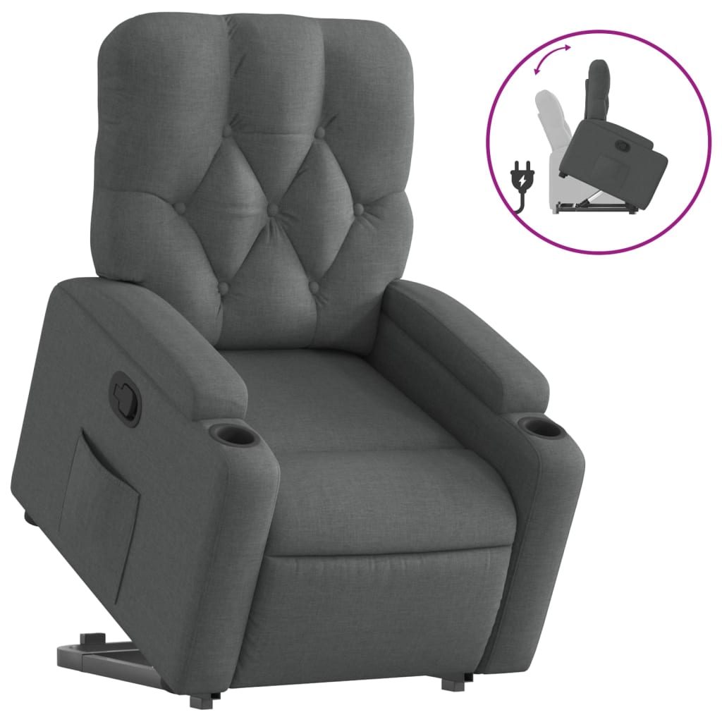 Fauteuil inclinable Gris foncé Tissu - XIOS