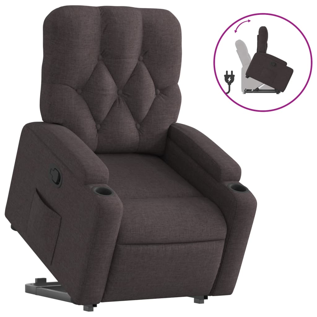 Fauteuil inclinable marron foncé tissu - XIOS