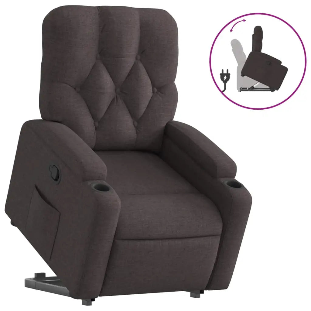 Fauteuil inclinable marron foncé tissu - XIOS