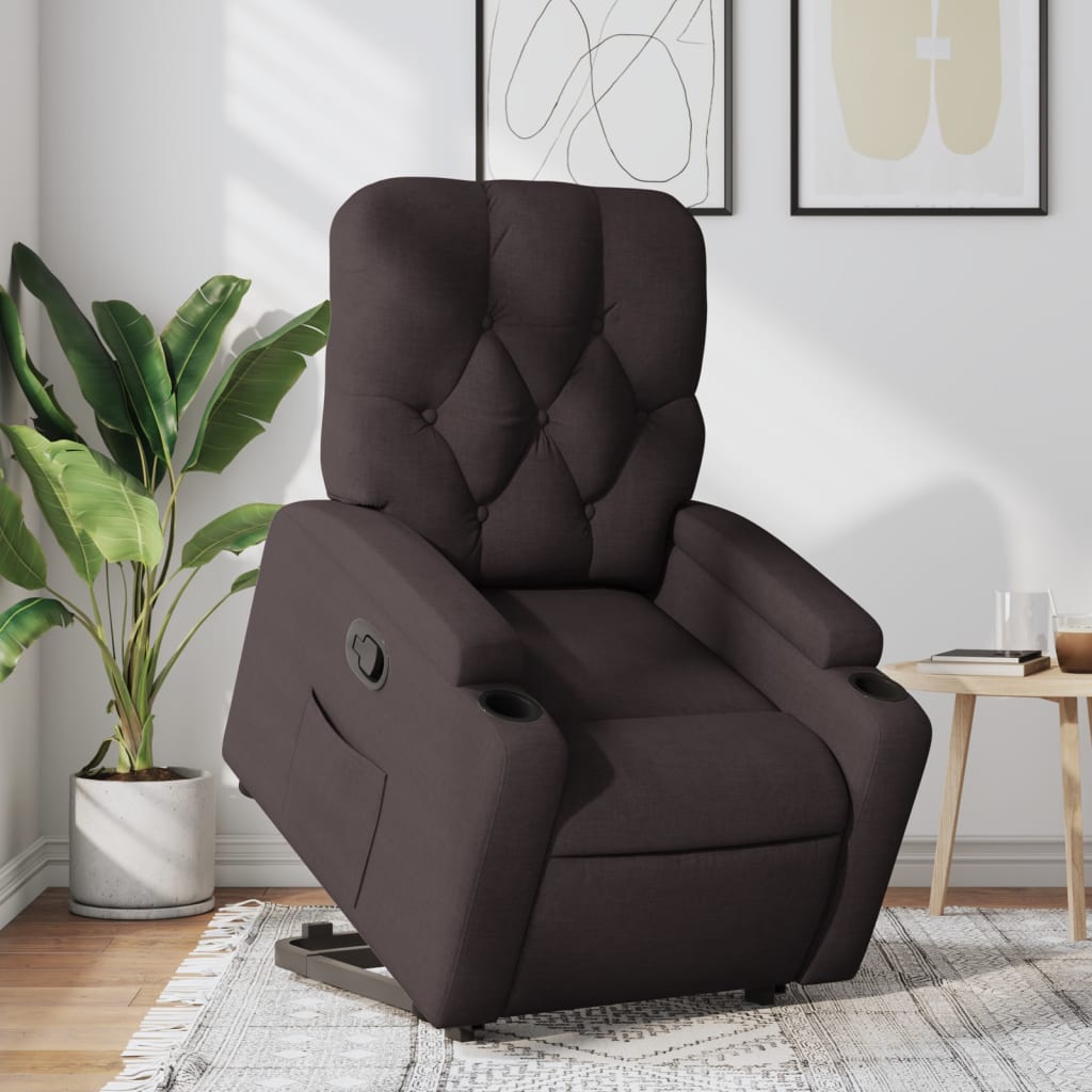 Fauteuil inclinable marron foncé tissu - XIOS