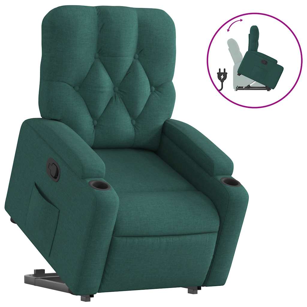 Fauteuil inclinable vert foncé tissu - XIOS