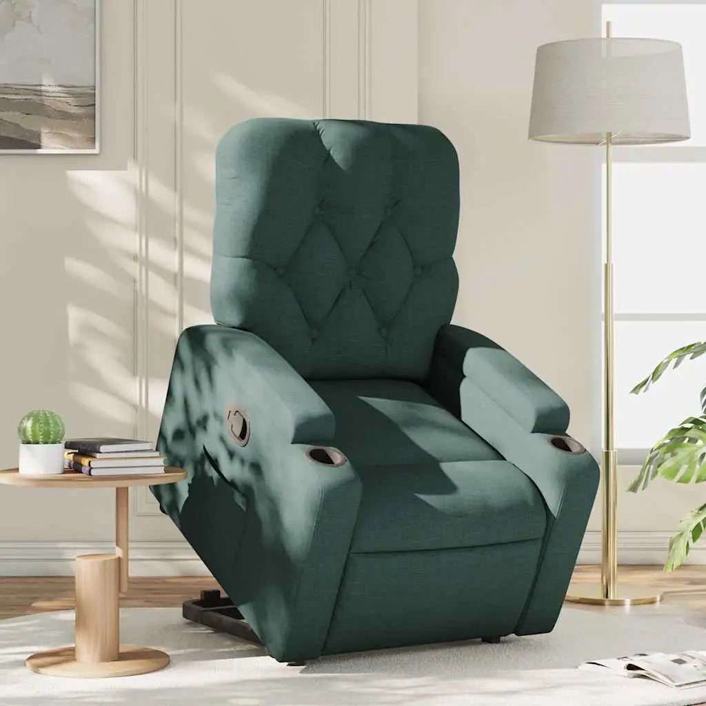 Fauteuil inclinable vert foncé tissu - XIOS
