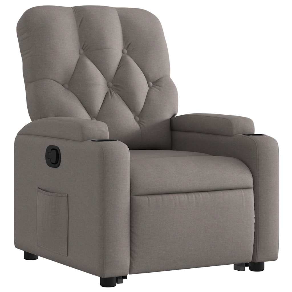 Fauteuil inclinable taupe tissu - XIOS
