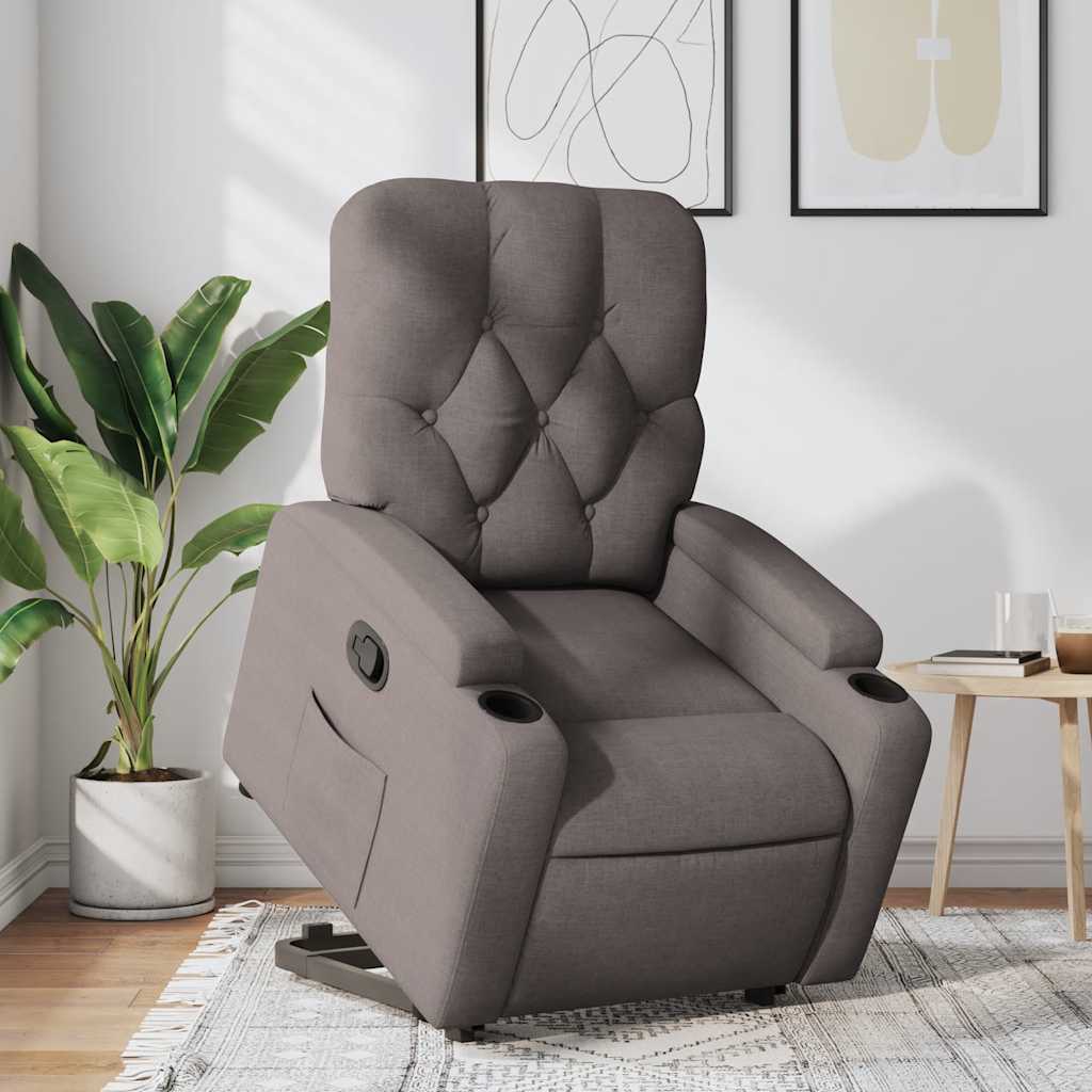 Fauteuil inclinable taupe tissu - XIOS