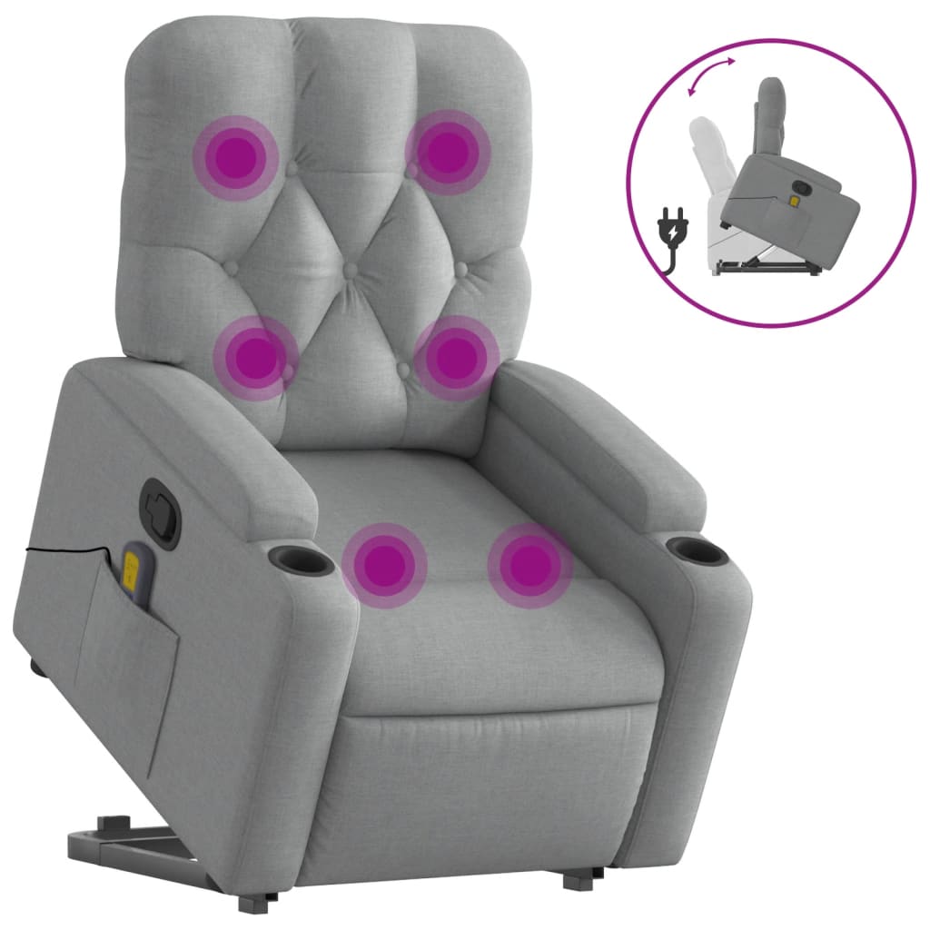 Fauteuil de massage inclinable Gris clair Tissu - XIOS