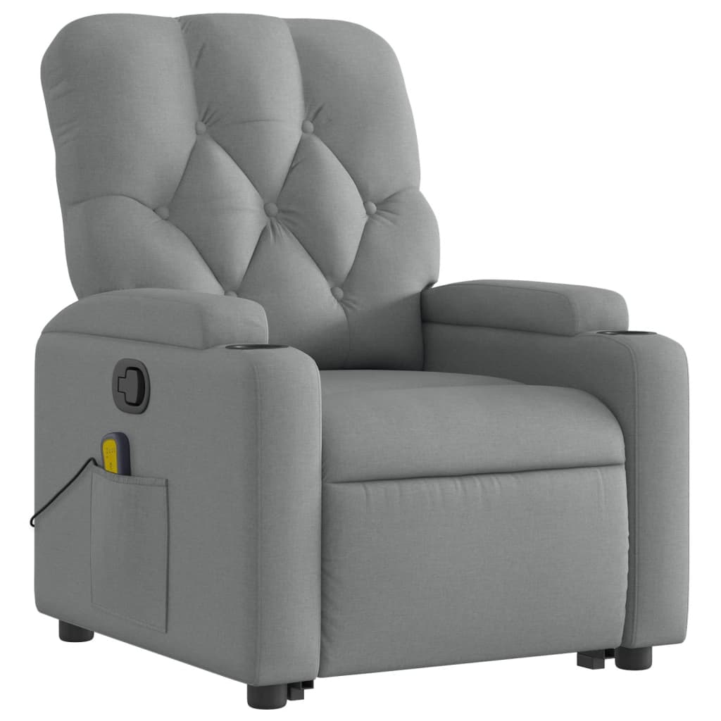 Fauteuil de massage inclinable Gris clair Tissu - XIOS
