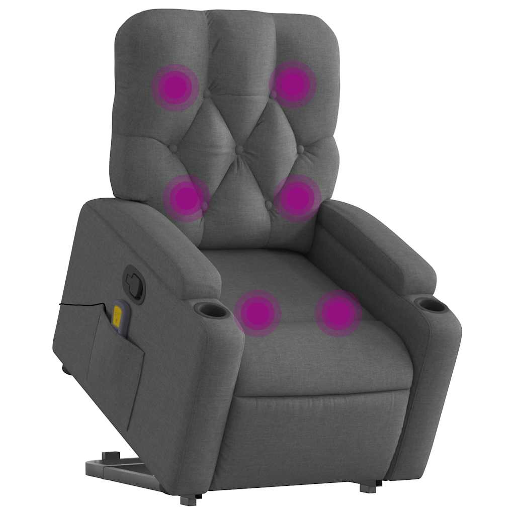 Fauteuil de massage inclinable Gris foncé Tissu - XIOS