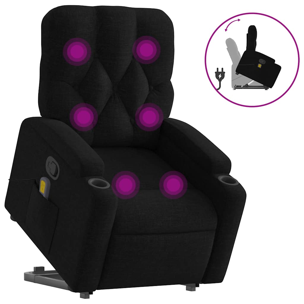 Fauteuil de massage inclinable Noir Tissu - XIOS