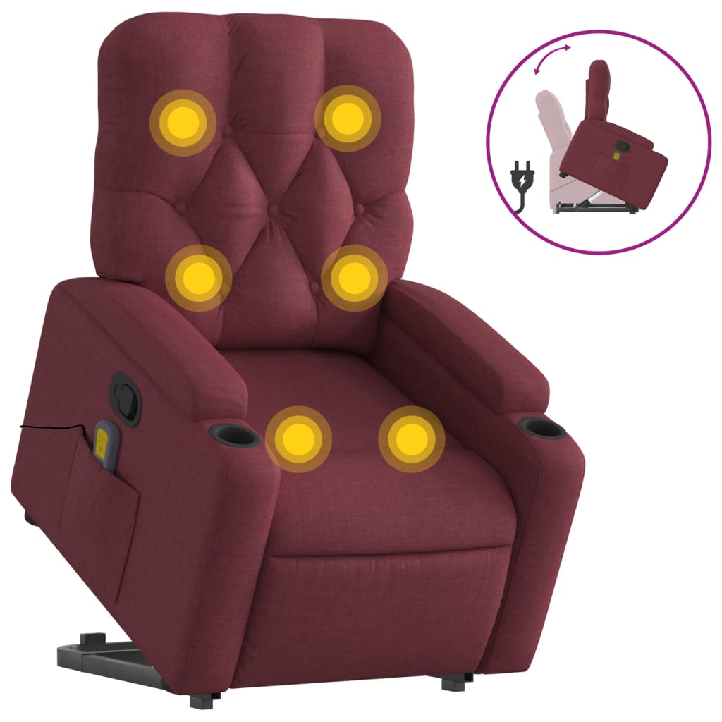 Fauteuil inclinable de massage Rouge bordeaux Tissu - XIOS