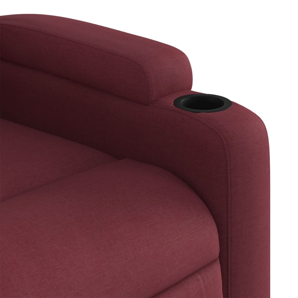 Fauteuil inclinable de massage Rouge bordeaux Tissu