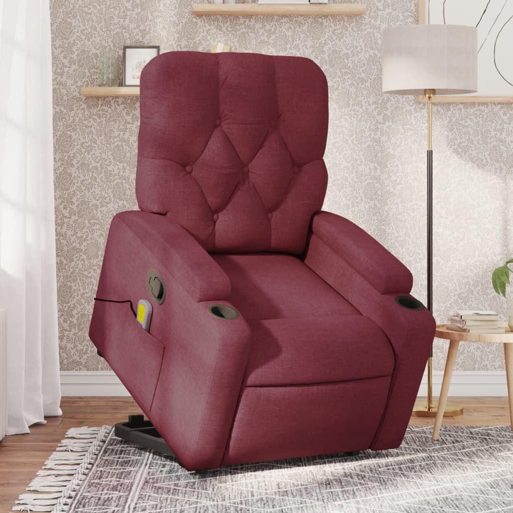 Fauteuil inclinable de massage Rouge bordeaux Tissu - XIOS