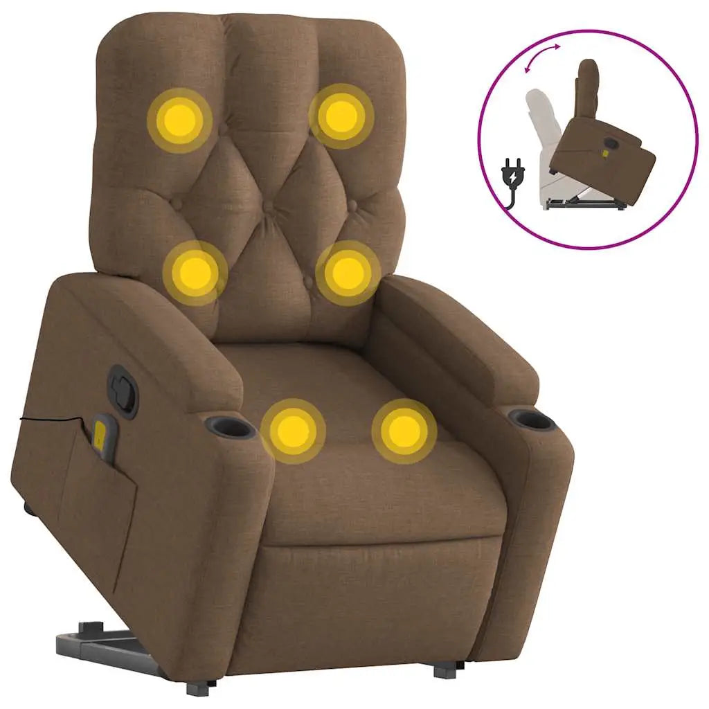 Fauteuil de massage inclinable Marron Tissu - XIOS