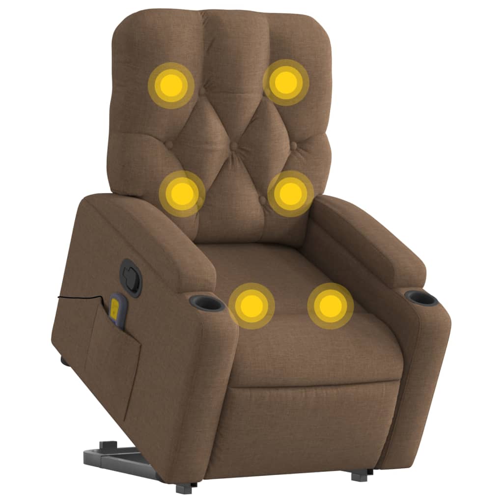 Fauteuil de massage inclinable Marron Tissu