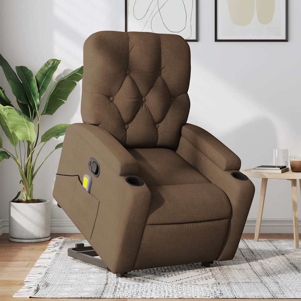 Fauteuil de massage inclinable Marron Tissu - XIOS