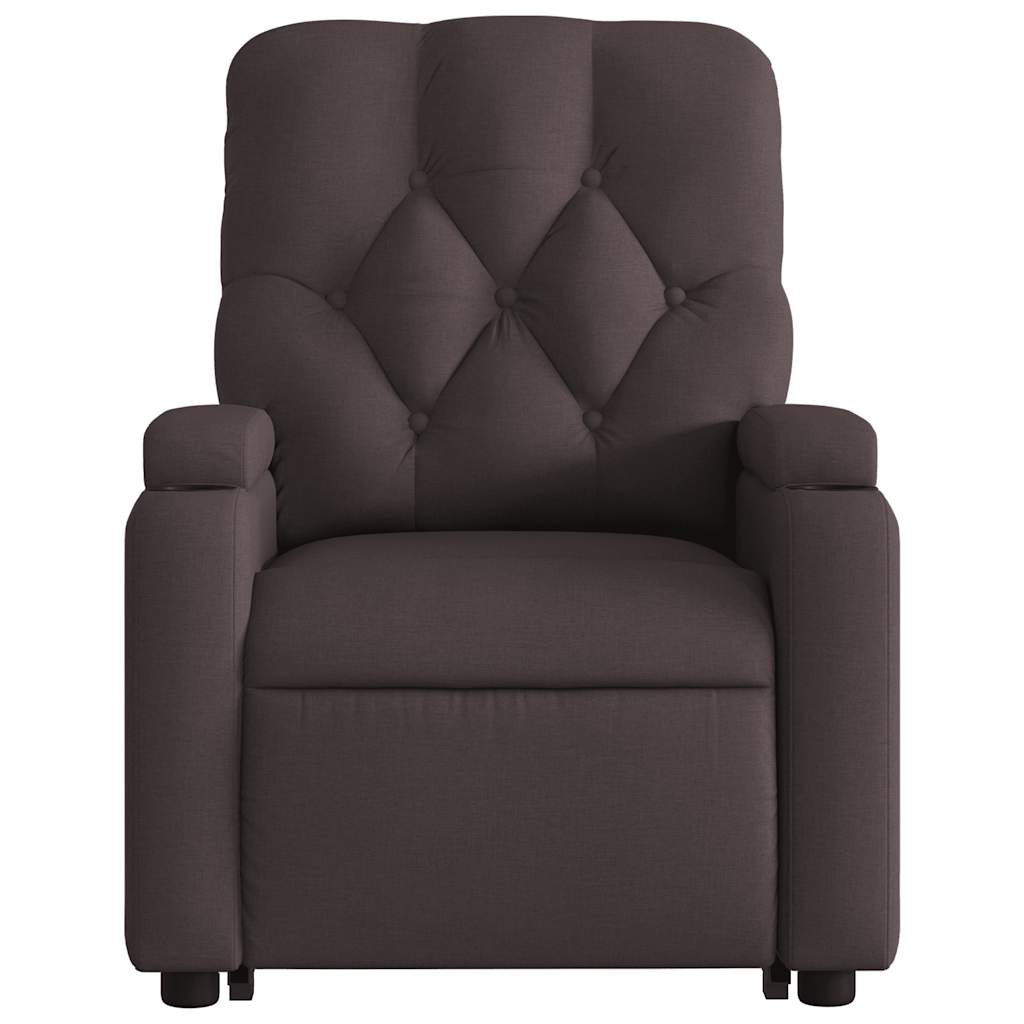 Fauteuil inclinable de massage Marron foncé Tissu