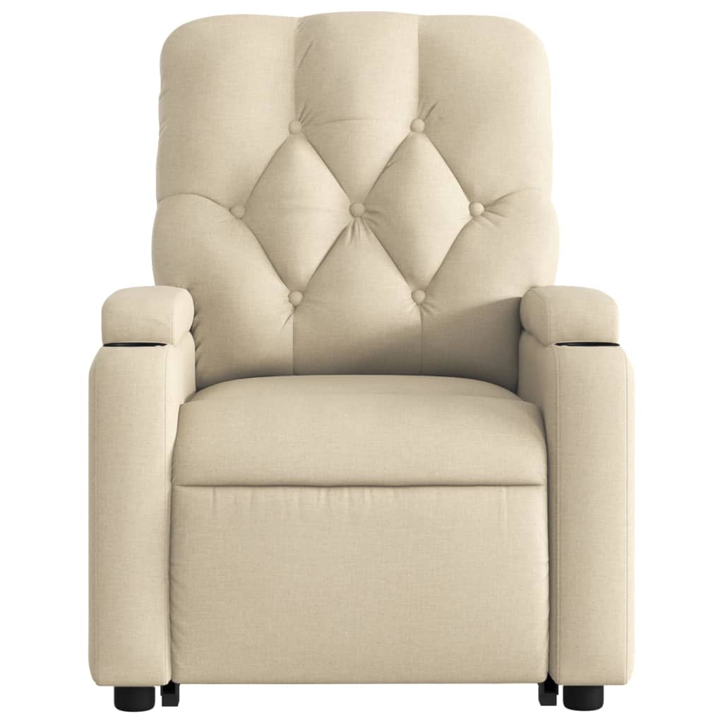 Fauteuil inclinable de massage Crème Tissu