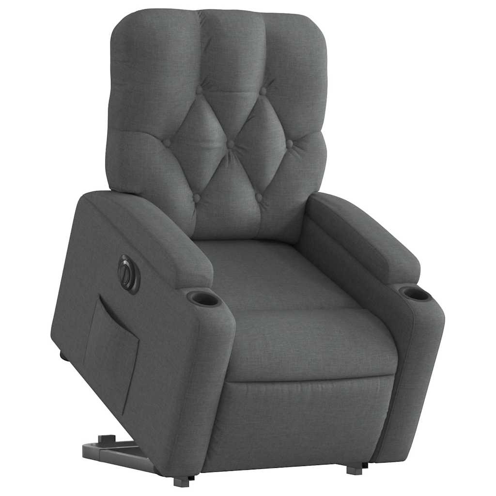 Fauteuil inclinable électrique gris foncé tissu