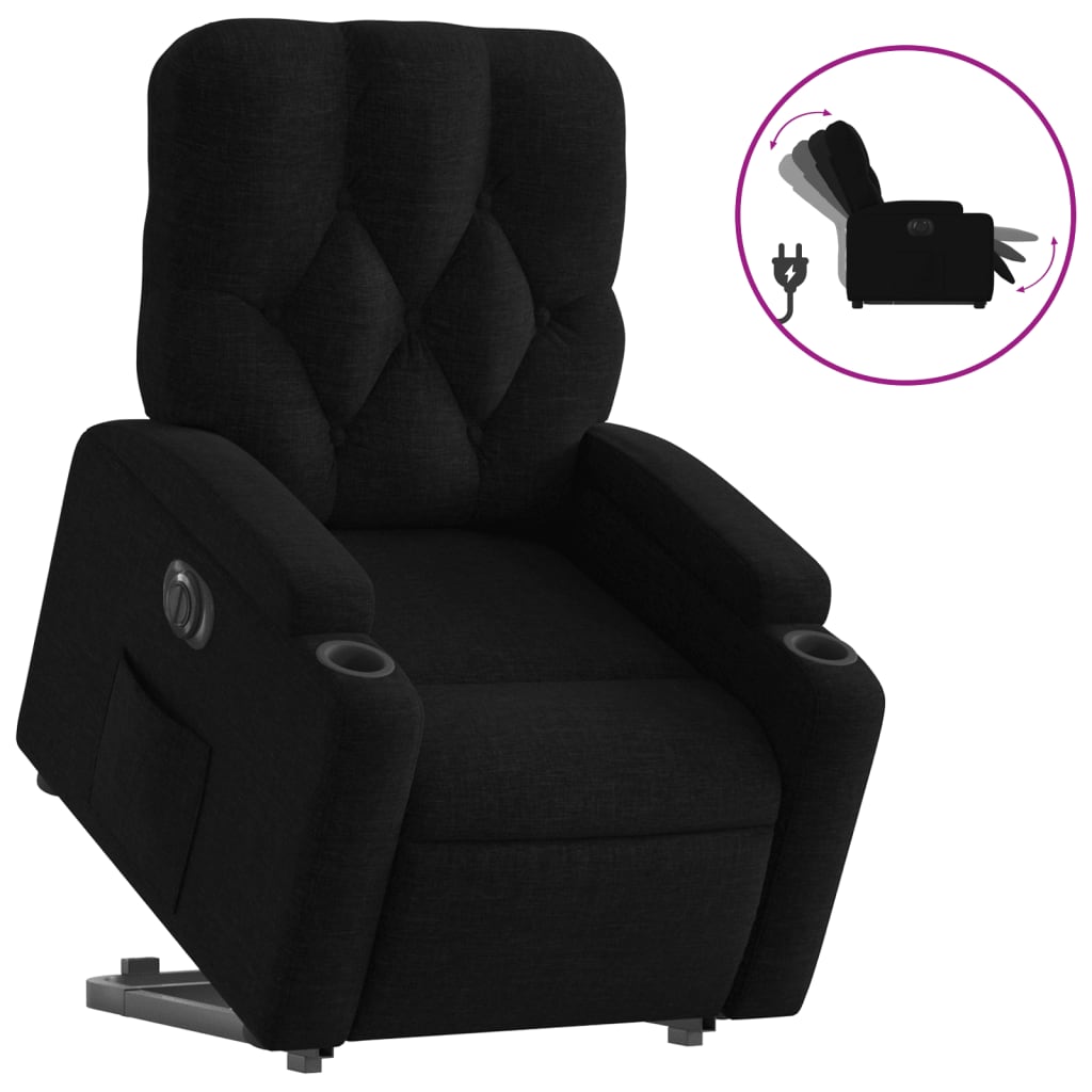 Fauteuil inclinable électrique noir tissu - XIOS