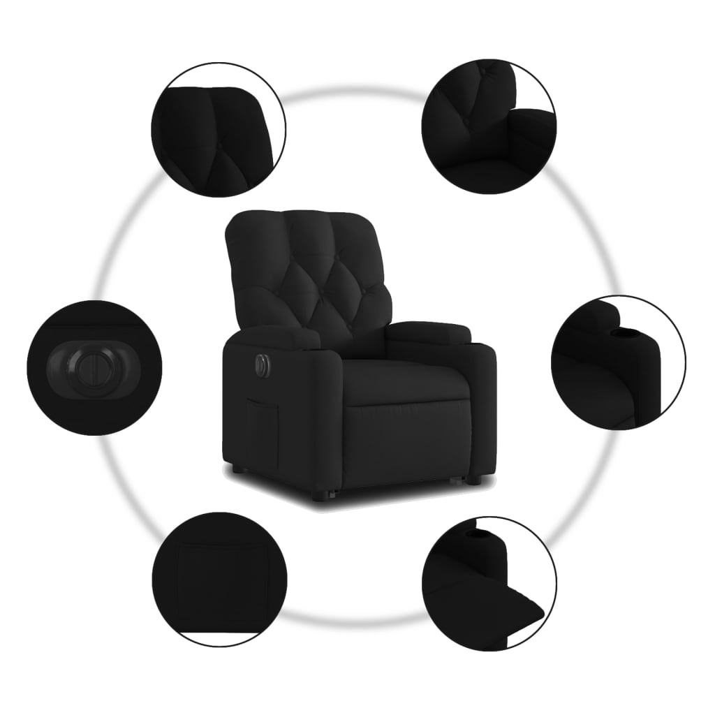 Fauteuil inclinable électrique noir tissu - XIOS