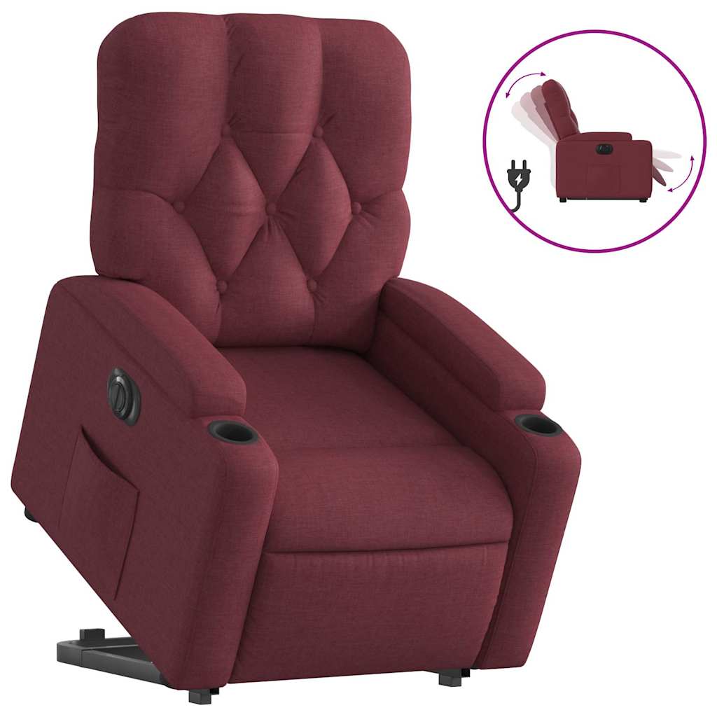 Fauteuil inclinable électrique rouge bordeaux tissu - XIOS