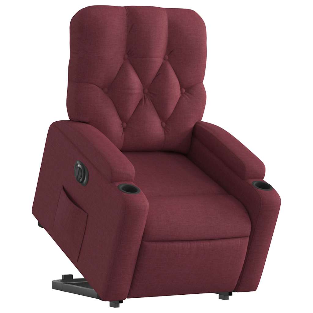 Fauteuil inclinable électrique rouge bordeaux tissu - XIOS