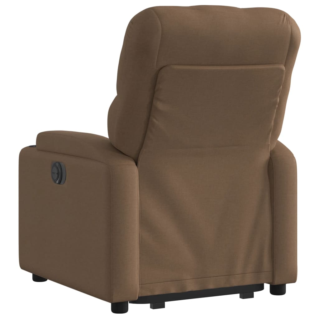 Fauteuil inclinable électrique marron tissu