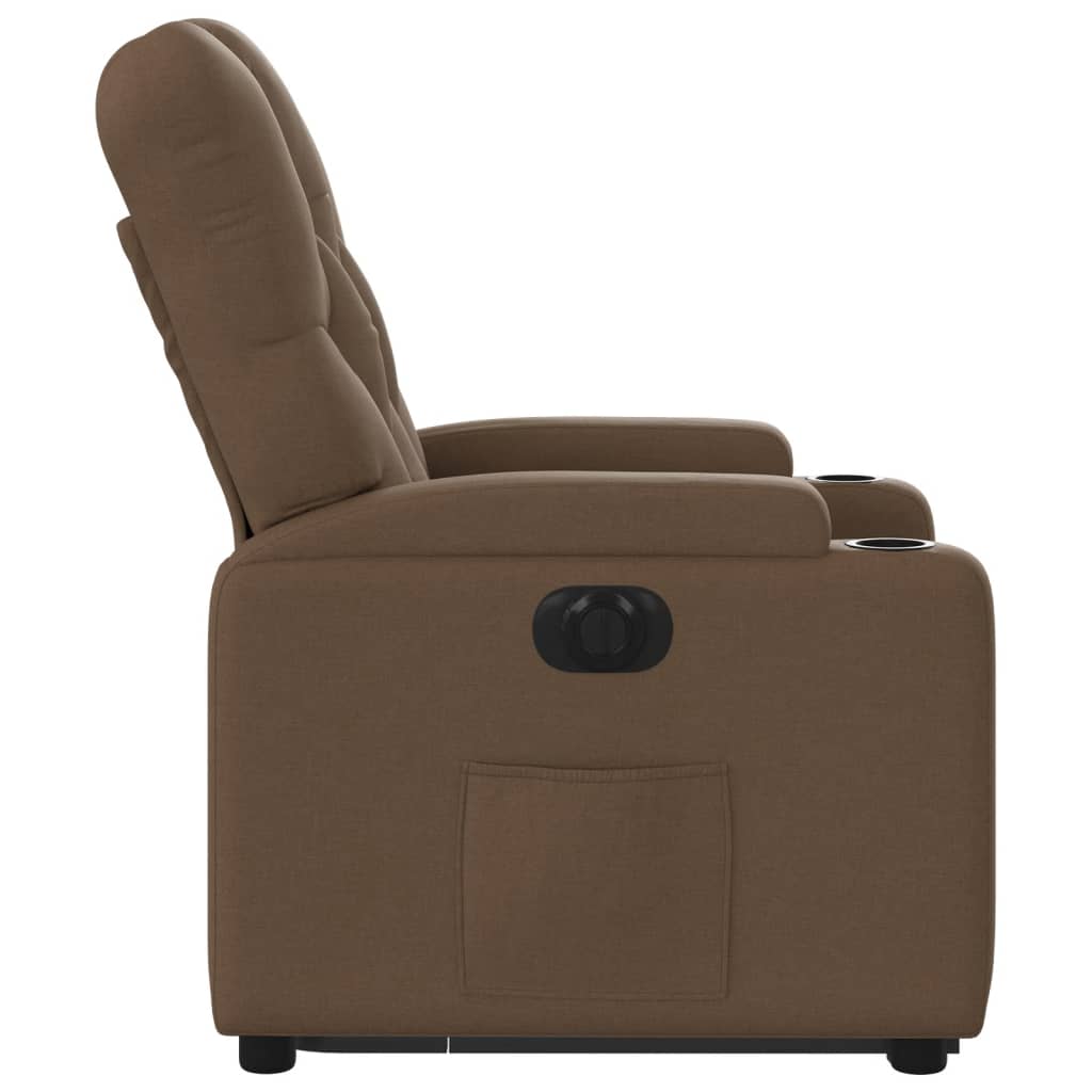 Fauteuil inclinable électrique marron tissu - XIOS
