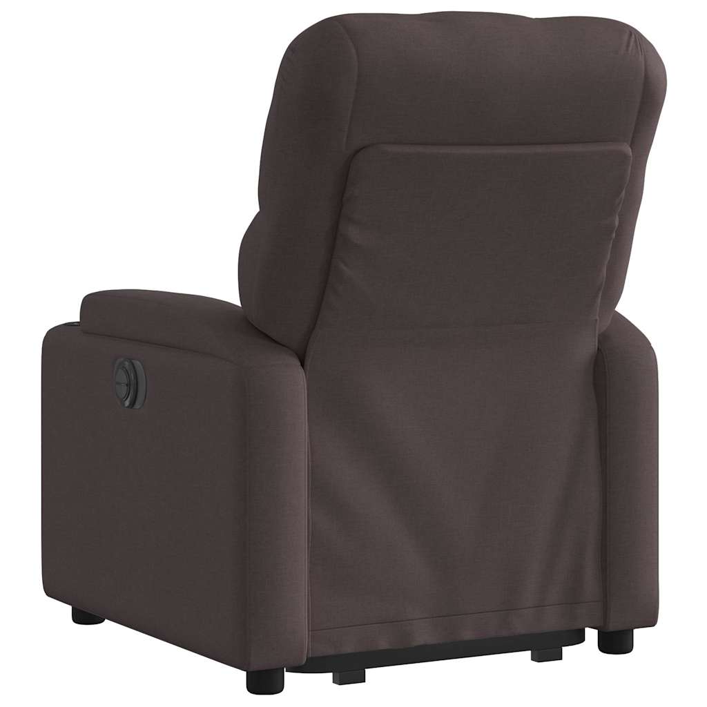 Fauteuil inclinable électrique marron foncé tissu - XIOS