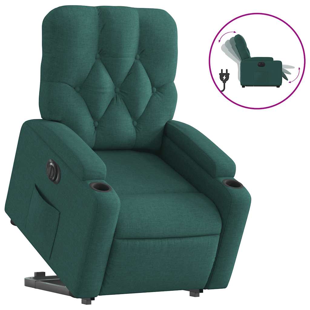 Fauteuil inclinable électrique vert foncé tissu - XIOS
