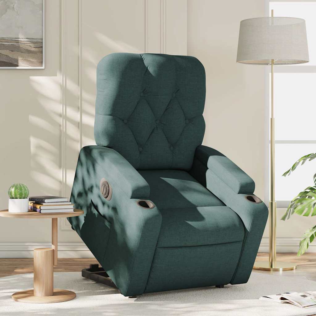 Fauteuil inclinable électrique vert foncé tissu - XIOS