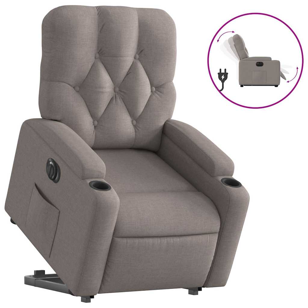 Fauteuil inclinable électrique taupe tissu - XIOS
