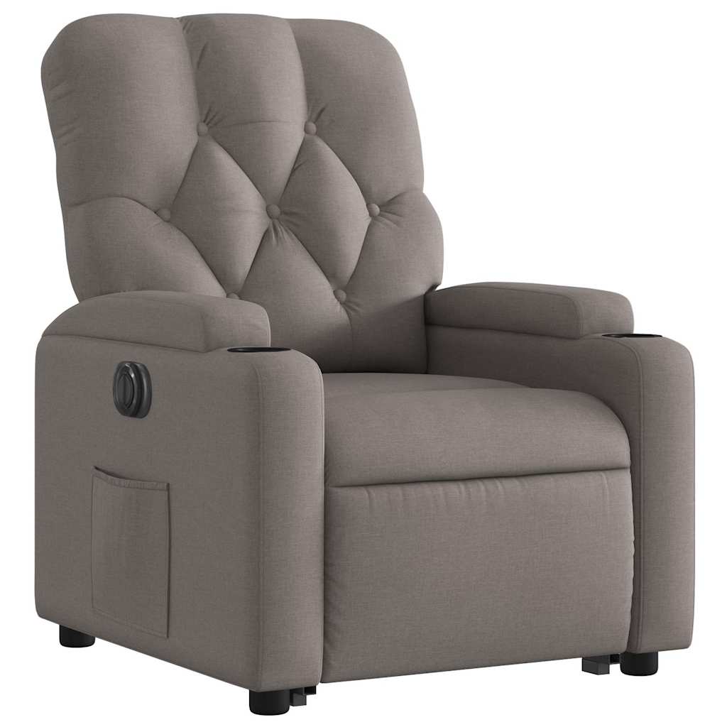 Fauteuil inclinable électrique taupe tissu - XIOS